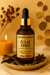 Éclat Épicé | 100ml Luxury Body Oil | Nourishing, Non - Greasy, Fast - Absorbing, Long - lasting Fragrance | Self - Care & Skincare Gift | GRADORE AUREUM