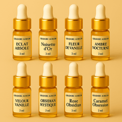 ✨ Discovery Pack of 8 – Perfumed Body Oils (3 ml each) ✨ | 100ml Luxury Body Oil | Nourishing, Non - Greasy, Fast - Absorbing, Long - lasting Fragrance | Self - Care & Skincare Gift | GRADORE AUREUM