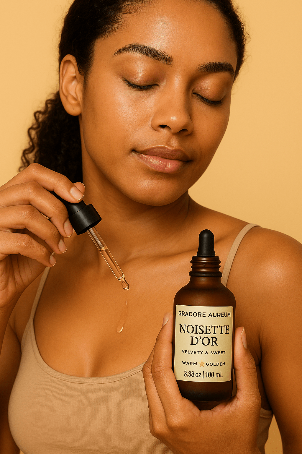 Noisette D’Or – Luxury Perfumed Body Oil (100 ml) | 100ml Luxury Body Oil | Nourishing, Non - Greasy, Fast - Absorbing, Long - lasting Fragrance | Self - Care & Skincare Gift | GRADORE AUREUM