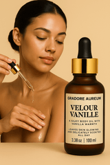Velour Vanille – Luxury Perfumed Body Oil (100 ml) | 100ml Luxury Body Oil | Nourishing, Non - Greasy, Fast - Absorbing, Long - lasting Fragrance | Self - Care & Skincare Gift | GRADORE AUREUM